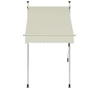 Store enrouleur à la main, 100 cm, crème, tissu avec revêtement PU et acier, protection solaire parfaite pour balcon et terrasse, durable et résistant aux intempéries