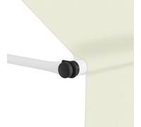 Store enrouleur à la main, 150 cm, blanc crème, tissu textile avec revêtement PU et cadre en acier, parfait pour balcon et terrasse, durable et résistant aux intempéries