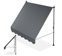 Store enrouleur à pince Juskys Cap Town 200x120 cm gris réglable sans perçage UV imperméable