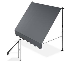 Store enrouleur à pince Juskys Cap Town 200x120 cm gris réglable sans perçage UV imperméable