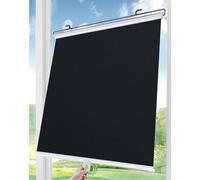 Store Enrouleur À Ventouse sans Perçage, Store À Rouleau Occultant, Stores Enrouleur pour Fenêtres De Toit, Store Parasols, Rideau Temporaires, Thermique/Protection UV,Black-65x180cm/26 * 71in
