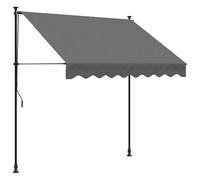 Store enrouleur anthracite 200 x 150 cm - Protection UV et résistant aux intempéries pour terrasse et jardin - Tissu polyester de qualité supérieure (180 g/m²) avec revêtement PU