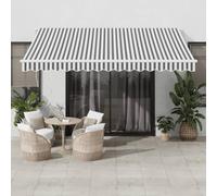 Store enrouleur automatique avec LED Anthracite et blanc 400 x 350 cm