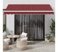 Store enrouleur automatique avec LED pour pelouse et jardin - Pour fenêtre et porte - Bordeaux - 350 x 250 cm
