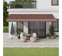 Store enrouleur automatique pour pelouse et jardin - Pour fenêtre et porte - Pour intérieur et extérieur - Marron - 600 x 350 cm