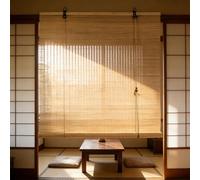 Store Enrouleur Bambou 75 x 110 cm Imperméables Protection Solaire et Visuelle Store Effet Bambou pour Fenêtres et Portes, A