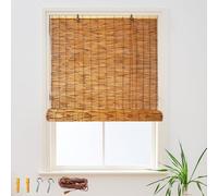 Store Enrouleur Bambou avec Levage Protection, Stores À Rouleaux Romains Intimité Et Coupe-Vent, Faciles À Installer Rideau De Roseau pour Salon Jardin Patio Anti-UV(140x210CM/55x82IN(WxH))