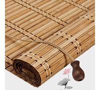 Store Enrouleur Bambou Exterieur 50cm 60cm 70cm 80cm 90cm 100cm 120cm,Rideaux en Bambou Pour Fenêtres,Store À Rouleau Pare-soleil,Stores Romains Rétro Décoratifs en Bambou,W×H-115x150cm/45x59in