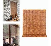Store Enrouleur Bambou Naturel Rideau De Paille avec Levage Occultant 70% Intimité Protection UV Store À Rouleau en Bambou Store Venitien Occultant(120x230CM(WxH))