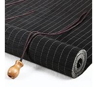 Store Enrouleur Bambou Noir Stores À Rouleaux Romains Store Venitien Bois Maison Rideau Rideaux Occultants Respirant Lamelle de Bambou pour Fenêtres/Portes/Balcons,Personnalisable (150x240 cm)