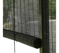 Store Enrouleur Bambou Noir,Stores en Bambou De 50cm 60cm 70cm 80cm 90cm 100cm De Large,Pare-soleil,Store À Rouleau Filtrant La Lumière À 60%,Rideaux,Stores Romains Rétro,Black-100x200cm/39.5x79in