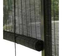 Store Enrouleur Bambou Noir,Stores en Bambou De 50cm 60cm 70cm 80cm 90cm 100cm De Large,Pare-soleil,Store À Rouleau Filtrant La Lumière À 60%,Rideaux,Stores Romains Rétro,Black-130x200cm/51x78.5in