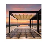 Store Enrouleur Coulissant en u Protection UV et solair，Voile d'ombrage en Forme de U，Toile de Toit en HDPE，pour L'extérieur Solarium Patio Terrasse Jardin(W3*L15m/W9.84*L49.21ft)