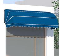 Store enrouleur courbé français - Auvent de protection contre les UV et la pluie pour portes et fenêtres, pare-soleil pliable pour café, restaurant, magasin de rue, 240 x 60 x 60 cm, bleu