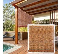 Store enrouleur d'extérieur en bambou naturel pour fenêtres, terrasse, cuisine, porche et jardin - 150 x 180 cm - Moustiquaire de porte enroulable