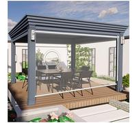 Store enrouleur d'extérieur en PVC transparent imperméable pour tonnelle, terrasse, pergola - Protection