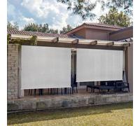 Store enrouleur d'extérieur imperméable, durable et durable, tige en alliage d'aluminium, pour terrasse, balcon, jardin, noir, 120 x 240 cm (l x L)