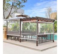 Store enrouleur d'extérieur transparent - Store enroulable d'extérieur - Auvent vertical pour fenêtre, balcon, terrasse, pergola, store enrouleur imperméable - 150 x 220 cm (l 59 x H 87 cm)