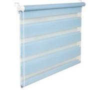 Store enrouleur double Duorollo 110 cm de large 150 cm de long bleu clair, corde incluse Store enrouleur de fenêtre Store enrouleur à pinces Oui
