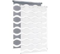 Store enrouleur double vagues Store enrouleur duo Klemmfix sans percer Store enrouleur double vagues 80x210cm blanc