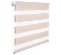 Store Enrouleur Double - WOLTU - Aspect Bois Naturel - Installation sans perçage - 90x150cm