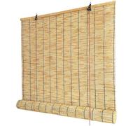 Store enrouleur élégant en bambou noir pour intérieur et extérieur, protection solaire respirante, style romain, 165 x 240 cm, parfait pour fenêtre et terrasse, décoration d'intérieur élégante