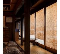 Store enrouleur en bambou carbonisation - 50-160 cm de large - Rétro décoratif filtrant la lumière - Durable - Pour salon, bureau, chambre à coucher, balcon, maison