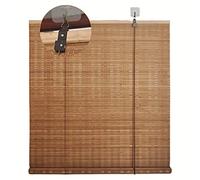 Store Enrouleur en Bambou Exterieur, Largeur 80cm 90cm 100cm 120cm 150cm,pergola Balcon Stores en Bambou avec Crochets,Rideau Romain Naturel,Store À Rouleau Pare-Soleil,Carbonized-145x220cm/57x87in