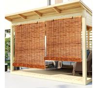 Store enrouleur en bambou naturel fait à la main pour l'intérieur et l'extérieur Installation facile 140 x 190 cm Revêtement de fenêtre en bambou respectueux de l'environnement Élégant et durable