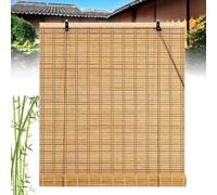 Store enrouleur en bambou tissé à la main pour jardin/porche, style rétro, personnalisable, protection solaire extérieure, filtre la lumière, store de fenêtre en bambou.