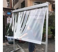 Store enrouleur en PVC imperméable transparent avec poignée pour pergola extérieure, terrasse, balcon, garage et vitrine, isolation thermique, tailles personnalisées (l 170 x H140 cm)