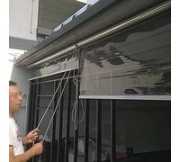 Store enrouleur en PVC transparent imperméable pour balcon et extérieur - Store rétractable avec crochet fixe - Dimensions : 120 x 150 cm