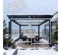 Store Enrouleur Extérieur Étanche | Rideau de PVC Transparent | Volet pour Pergola, Terrasse, Jardin | Rideaux Protection Pluie, Vent 80 90 100 120 140 150 160 180 200 210 220cm(W65xH100cm)