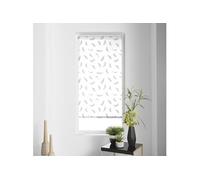 Store Enrouleur Japonais Imprimé Plumes Blanc 60 x 180cm
