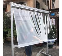 Store enrouleur imperméable en PVC pour pergola, jardin et balcon, résistant au vent et à la poussière, écran transparent avec poignée en vinyle, système à ressort, 150 x 180 cm (l x H)