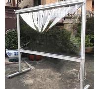 Store enrouleur imperméable en PVC transparent avec chaîne latérale, rideau de pluie personnalisable pour terrasse, taille 90 cm x 180 cm, protection durable et élégante