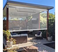 Store enrouleur imperméable en PVC transparent avec poignée, rouleau d'extérieur sans fil résistant au vent et à la déchirure, pour balcon, terrasse, porte, pergola de jardin, séparateur (40 x 120 cm)