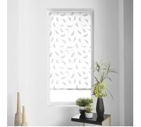 Store Enrouleur Japonais Imprimé Plumes Blanc 60 x 180cm