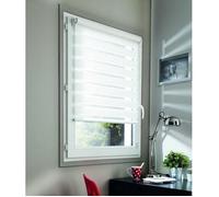 Store enrouleur Jour Nuit à clipser - L55 x H100cm - Blanc - 100% Polyester - MADECOSTORE