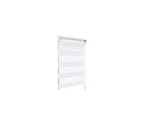 VOUNOT Store Enrouleur Jour Nuit Tissu Double avec ou sans Perçage 100x150cm Protection de Votre Vie Privée Rideau pour Fenêtres et Portes Store Chambre Facile à Installer avec Clips Blanc