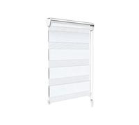 VOUNOT Store Enrouleur Jour Nuit Tissu Double avec ou sans Perçage 45x150cm Protection de Votre Vie Privée Rideau pour Fenêtres et Portes Store Chambre Facile à Installer avec Clips Blanc