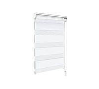 VOUNOT Store Enrouleur Jour Nuit Tissu Double avec ou sans Perçage 80x150cm Protection de Votre Vie Privée Rideau pour Fenêtres et Portes Store Chambre Facile à Installer avec Clips Blanc