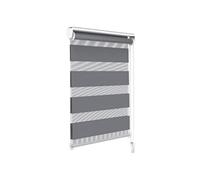 Vounot Store enrouleur jour/nuit double 90x150 cm tissu – Avec ou sans perçage Gris