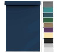Store Enrouleur Jour Nuit Klemmfix sans perçage 40 x 70 cm Facile à Installer, Rideau fenetre Rideaux Occultants avec chaîne réglable pour Fenêtre ou Porte, Bleu Foncé