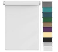 Store Enrouleur Jour Nuit Klemmfix sans perçage 85 x 110 cm Protection Solaire et visuelle, Store à Rouleau avec Chaînette pour Chambre, Bureau, Blanc