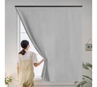 Store Enrouleur Jour Nuit sans Perçage 120 x 210 cm, Portable, Protection Soleil, Imperméable, Ajustable et Amovible Temporaires Rideau Occultant avec Ruban Nano,pour Grenier, Gris