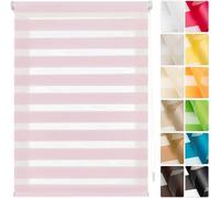 Store Enrouleur Jour Nuit, Tissu Double 60 x 130 cm Double Tissu, Translucide, Store Enrouleur Jour et Nuit, Store Enrouleur Double sans perçage, pour fenêtre ou Porte, Rose