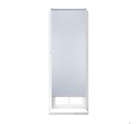Store Enrouleur, lot de 2, Thermique, Chaînette latérale, Fixation sans perçage, 80x210, largeur tissu 76 cm, blanc