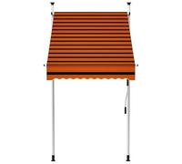 Store enrouleur manuel 100 cm orange et marron - Ombrage parfait pour balcon et terrasse - Matériau robuste en 100 % polyester avec revêtement PU et cadre en acier - Facile à utiliser