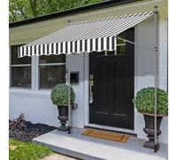 Store enrouleur manuel réglable 200 x 120 cm sans trous pour protection de balcon Tissu polyester avec bras extensibles Solution d'ombrage d'extérieur